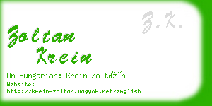 zoltan krein business card